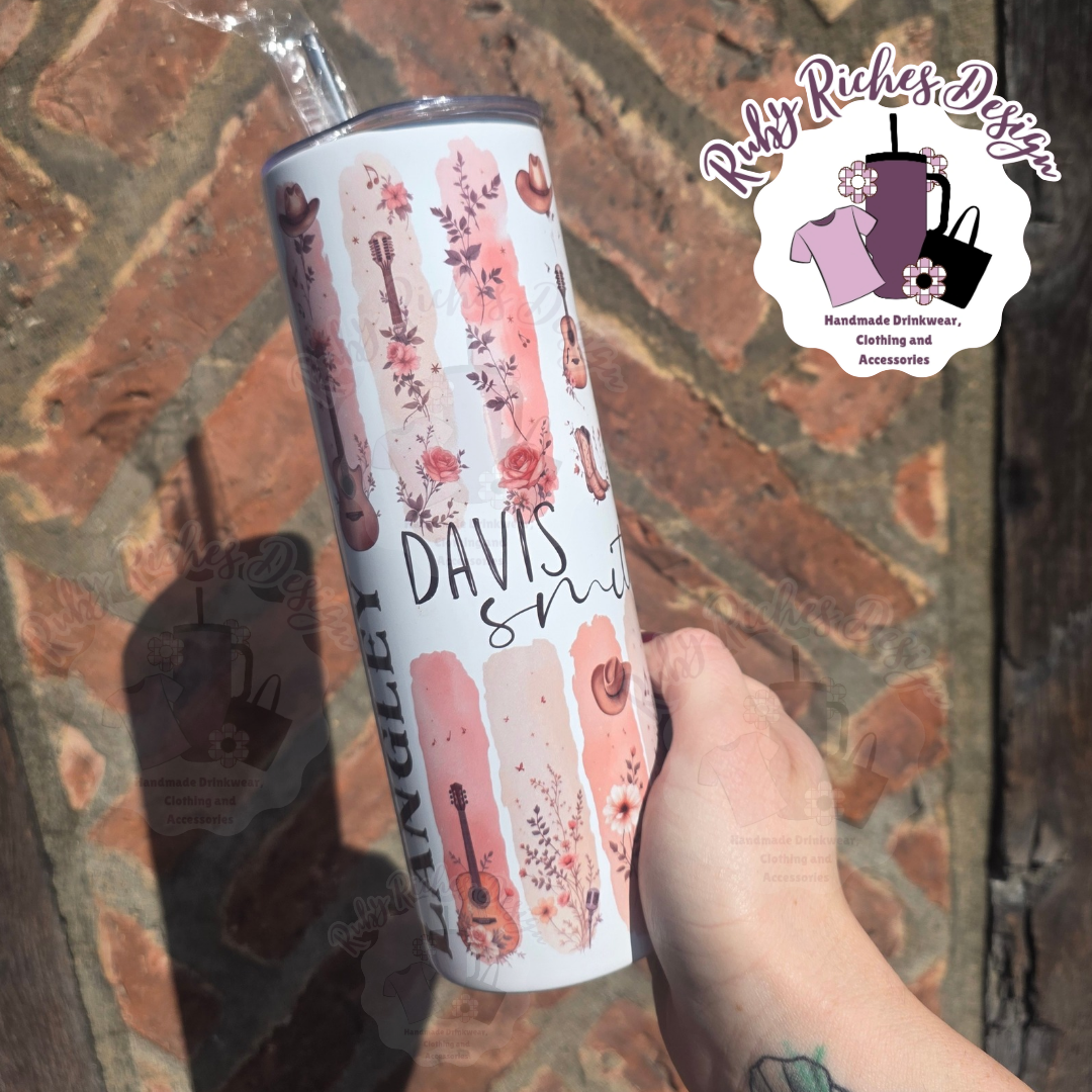 Country And Western Music Theme 20oz double wall insulation tumbler