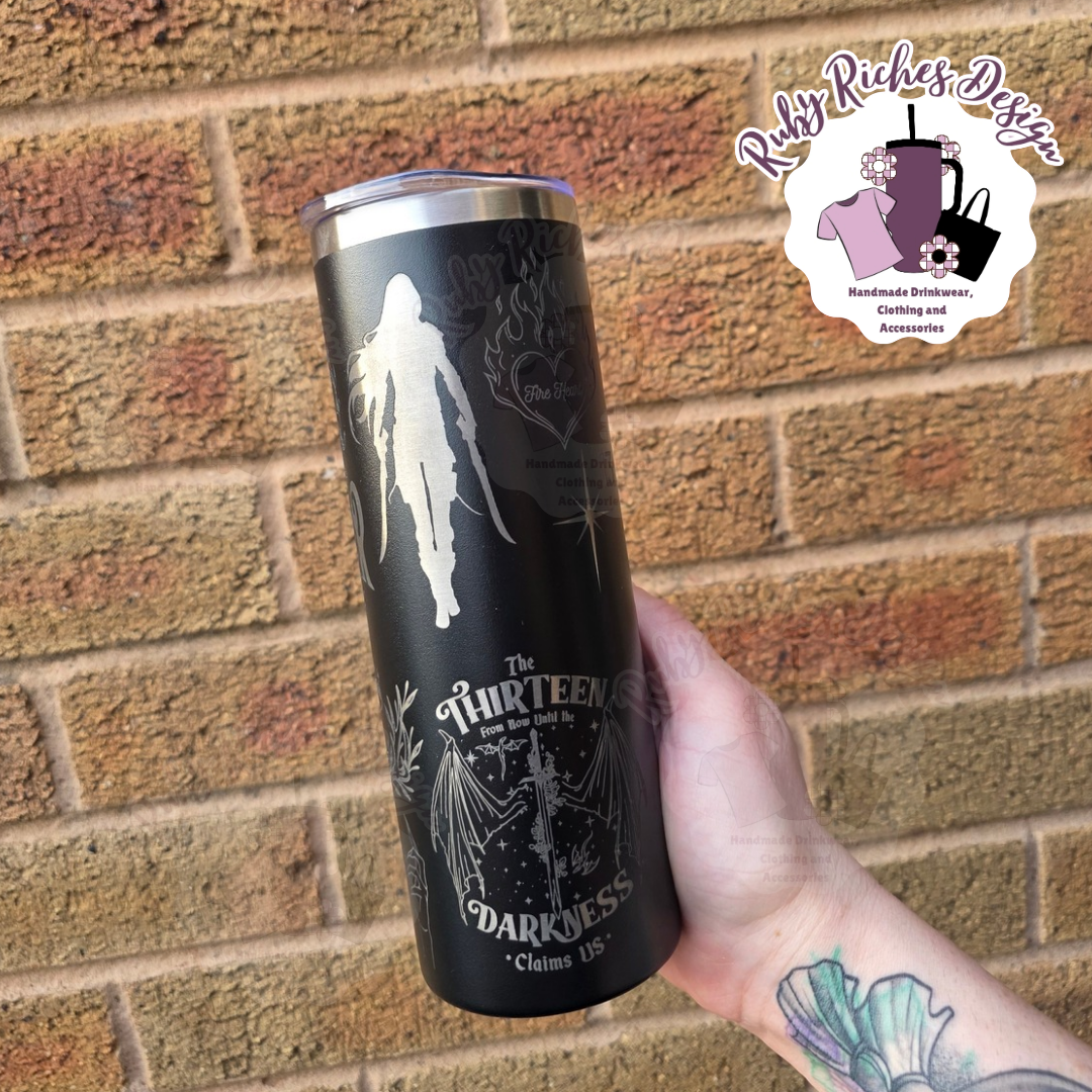 To Whatever End Throne of Glass Theme 20oz double wall insulated engraved tumbler