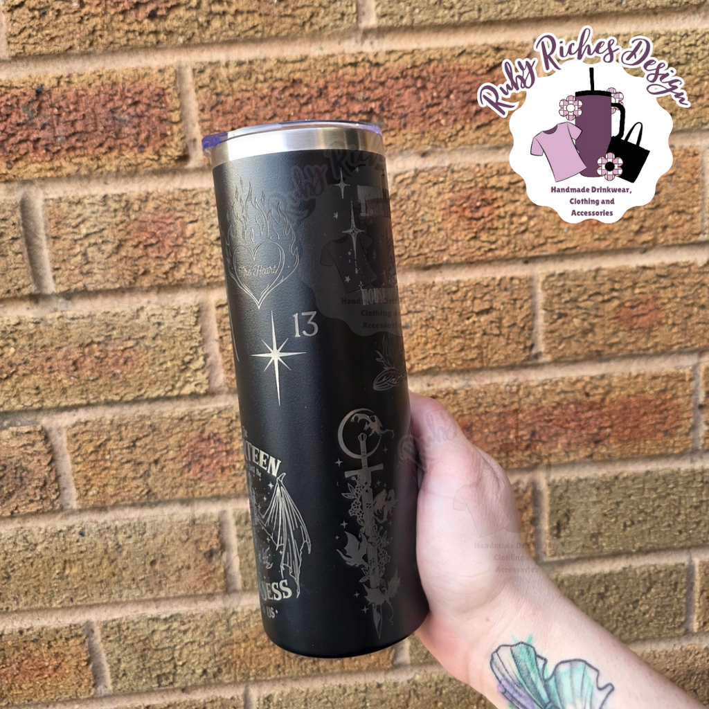 To Whatever End Throne of Glass Theme 20oz double wall insulated engraved tumbler
