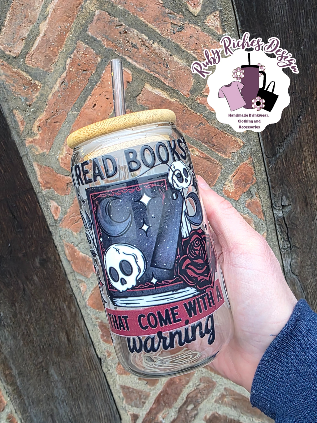 I Read Books That Come With A Warning Glass Tumbler