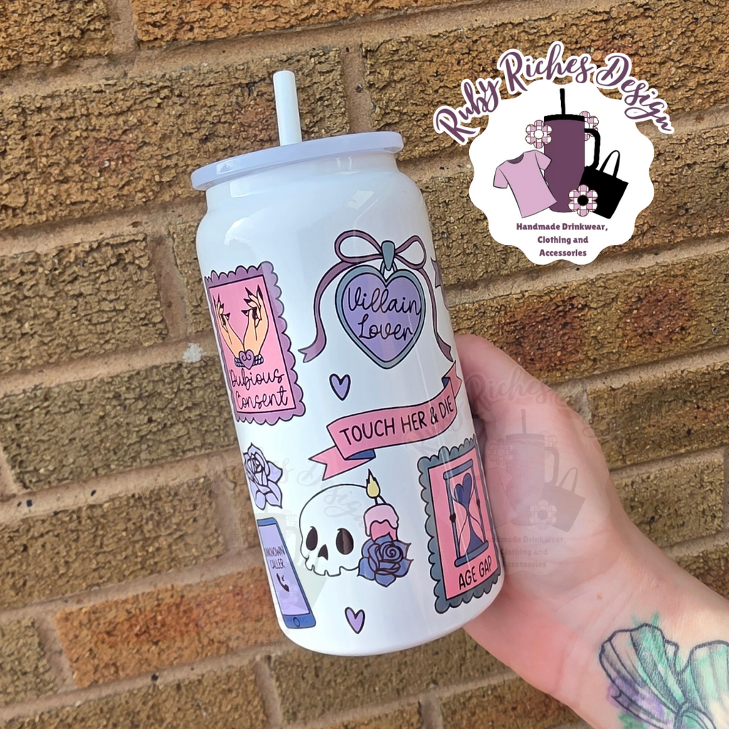 Dark Romance Smut Slut Theme 16oz Double Wall Insulated Metal Tumbler