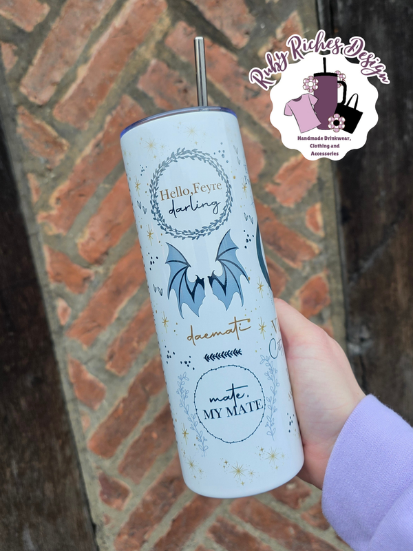 A Court Of Thrones And Roses Theme 20oz Double Wall Insulated Metal Tumbler