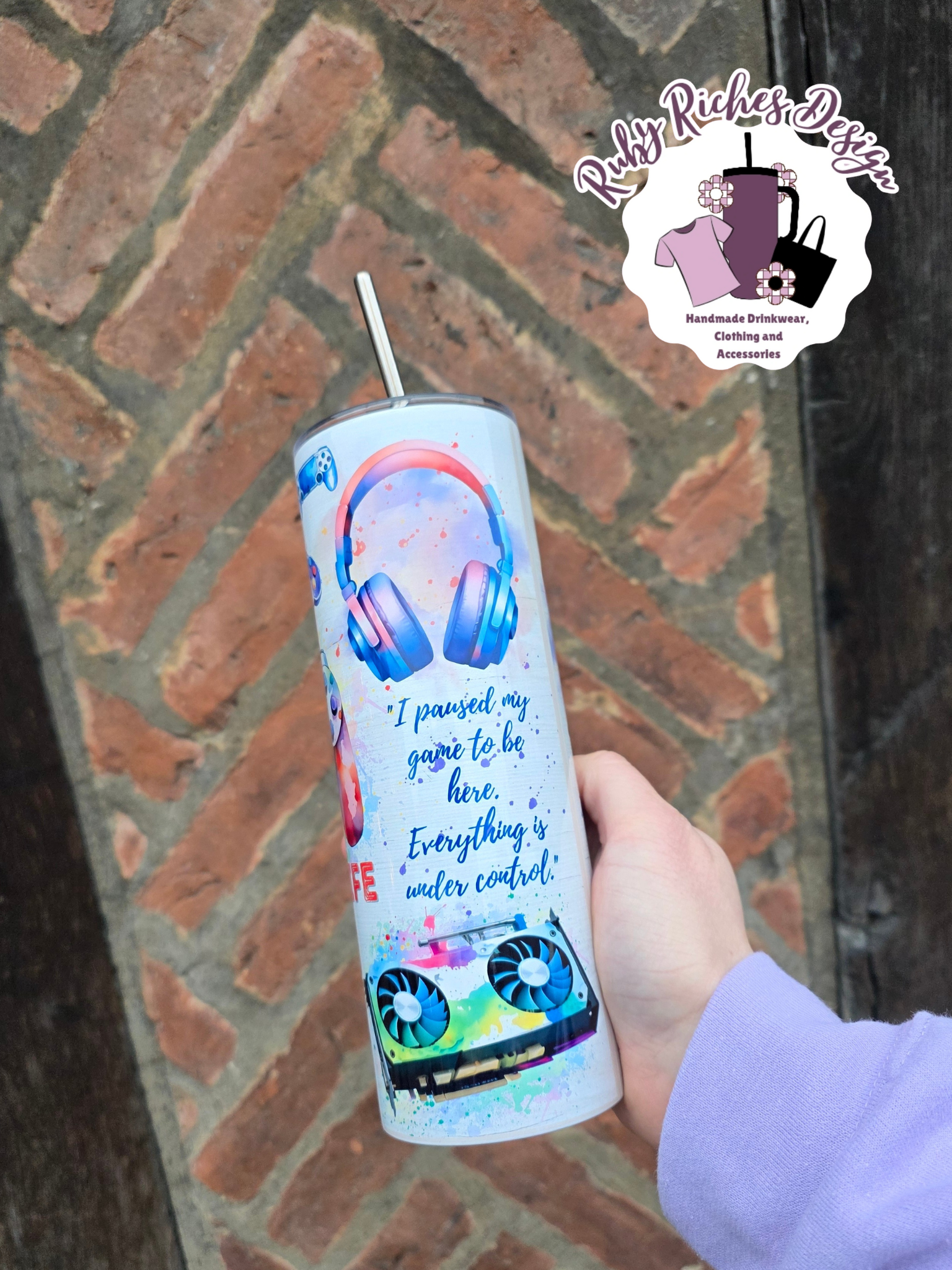 Gamer Fuel 20oz Double Wall Insulated Metal Tumbler