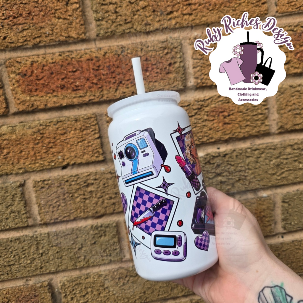 Ghost face movie theme 16oz double wall insulated metal tumbler