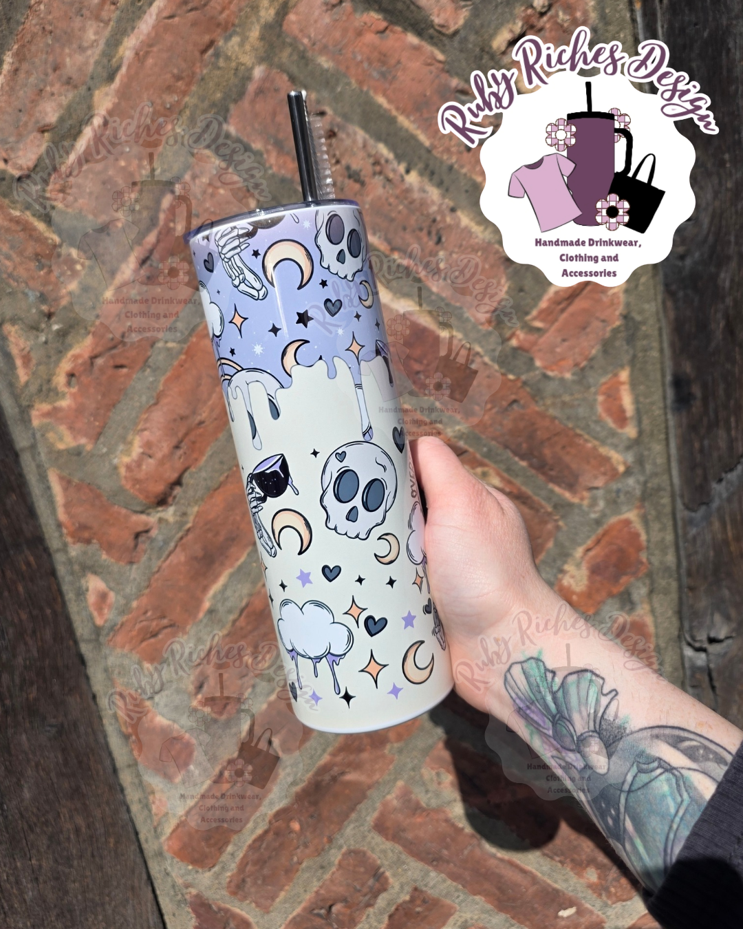 Overthinker Skellie 20oz Double Wall Insulated Metal Tumbler