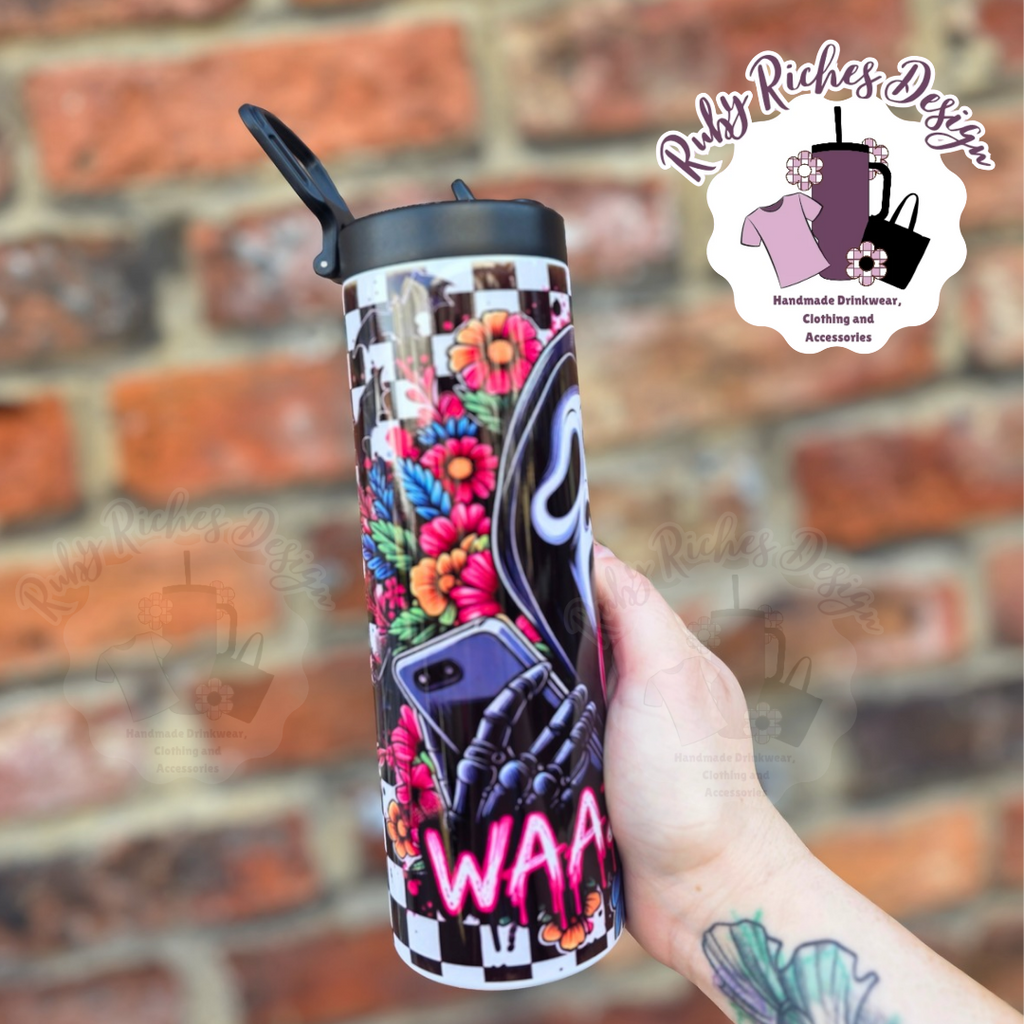 Ghost Face Wazzup Flip Lid Bottle Double Wall Insulated