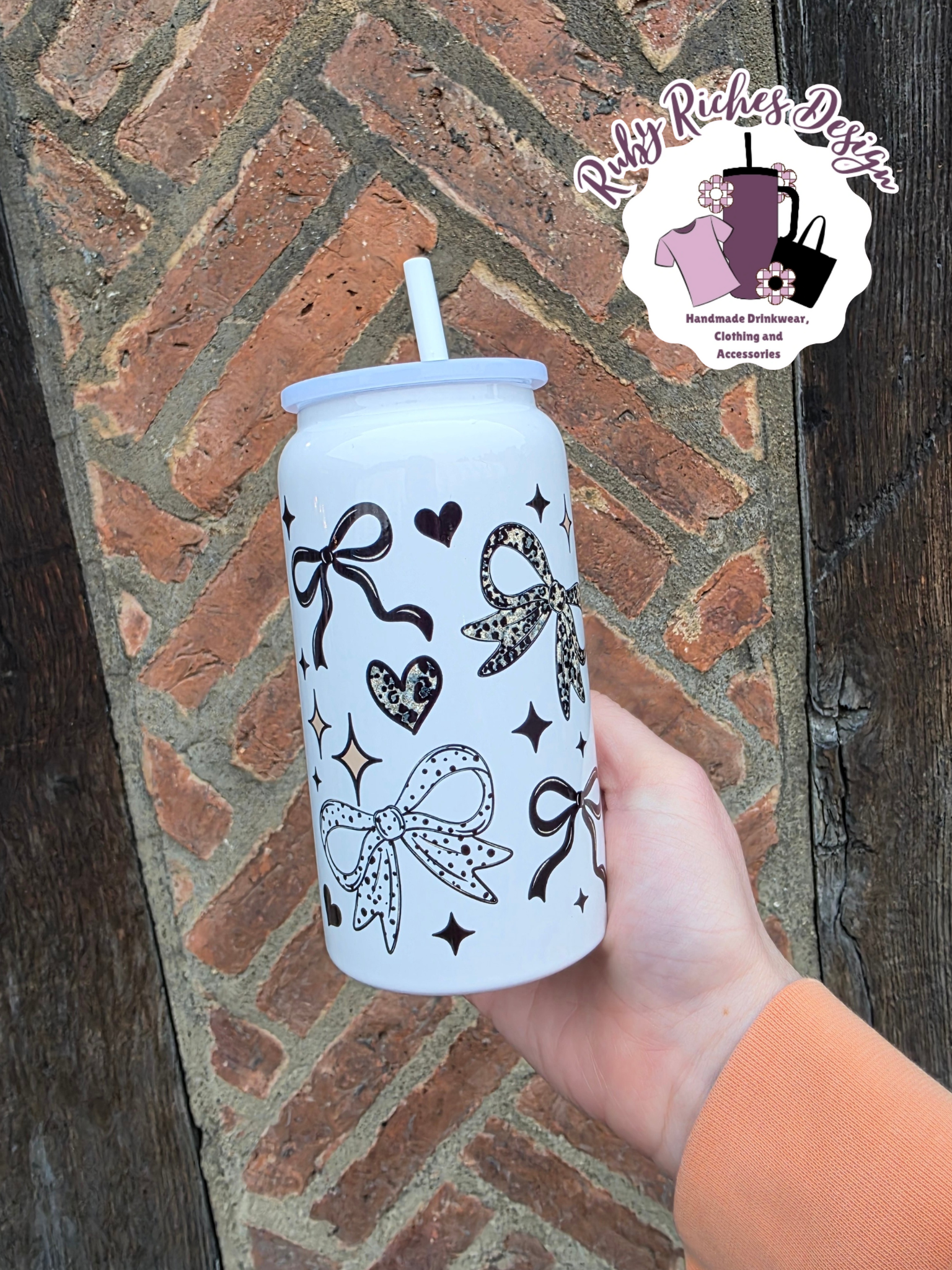 Printed Bows 16oz Double Wall Insulated Metal Tumbler