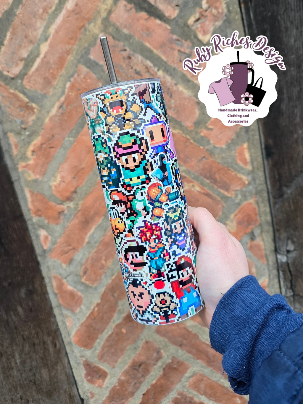 Retro Gamer 20oz Double Wall Insulated Metal Tumbler