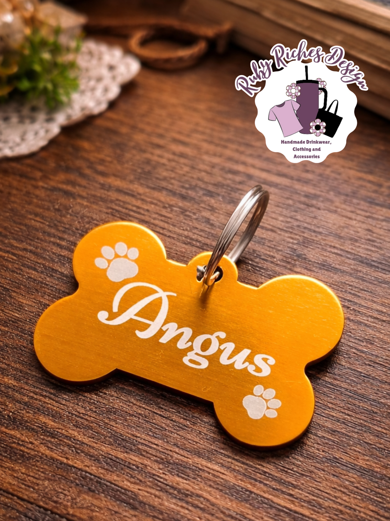Dog Identity Tag, Double Sided For Phone Numbers On The Back Of The Tag