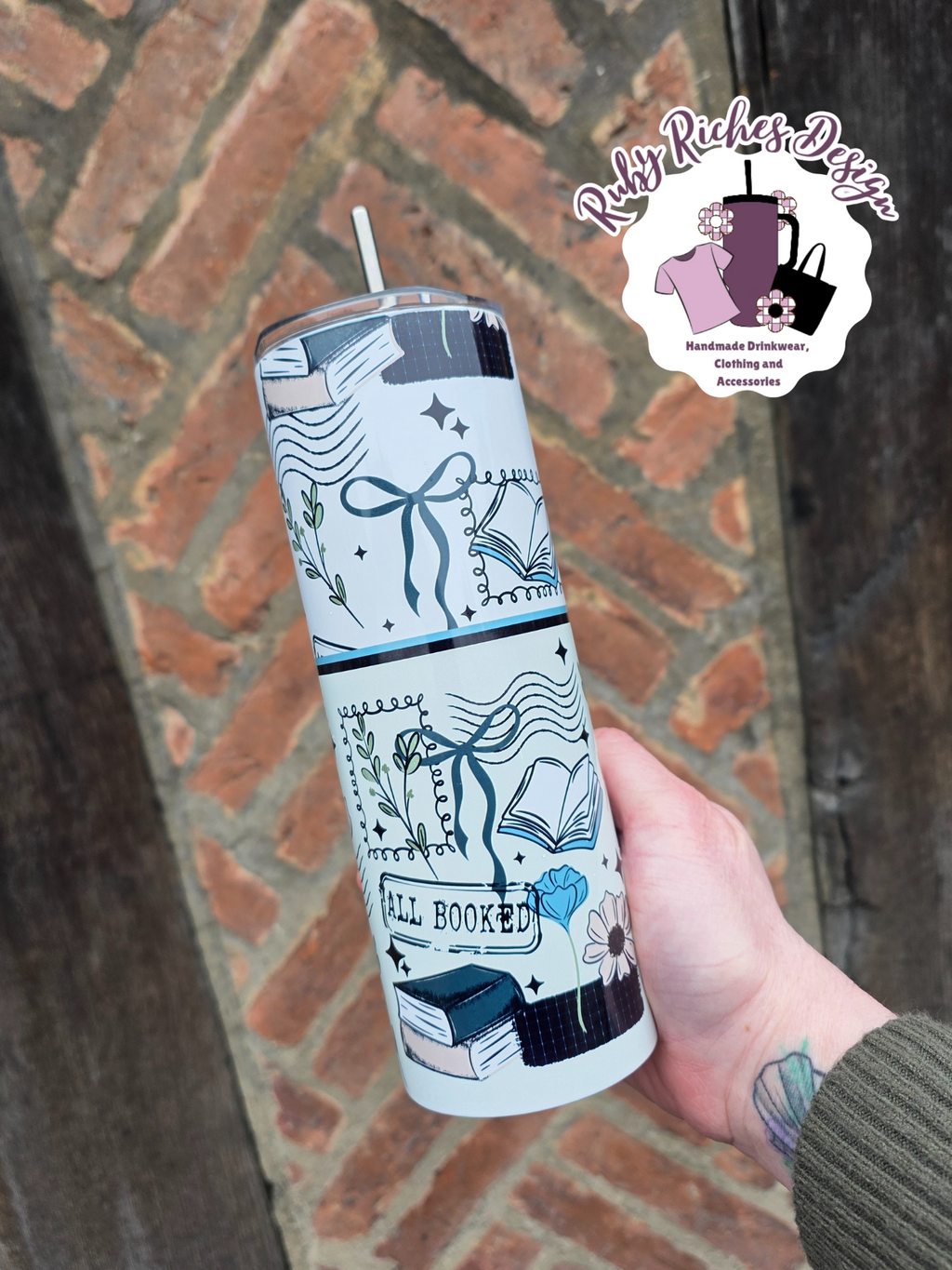 All Booked Up Double Wall Insulated Metal Tumbler