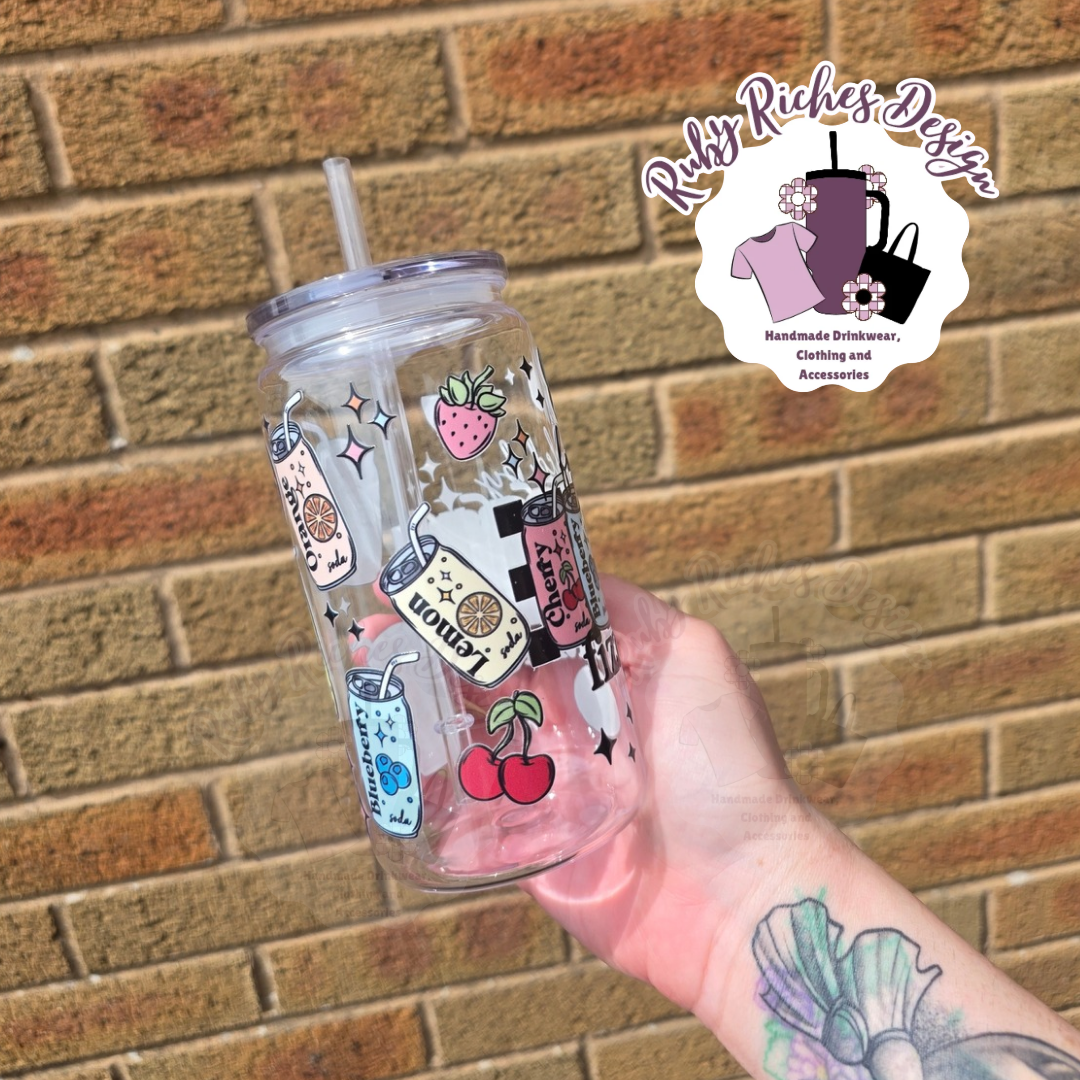 Fueled By Fizzy Drinks 16oz Vaccum Lid Plastic Tumbler