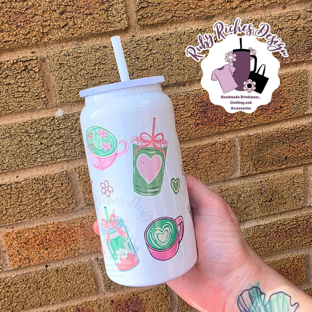 Matcha Girly 16oz Double Wall Insulated Metal Tumbler