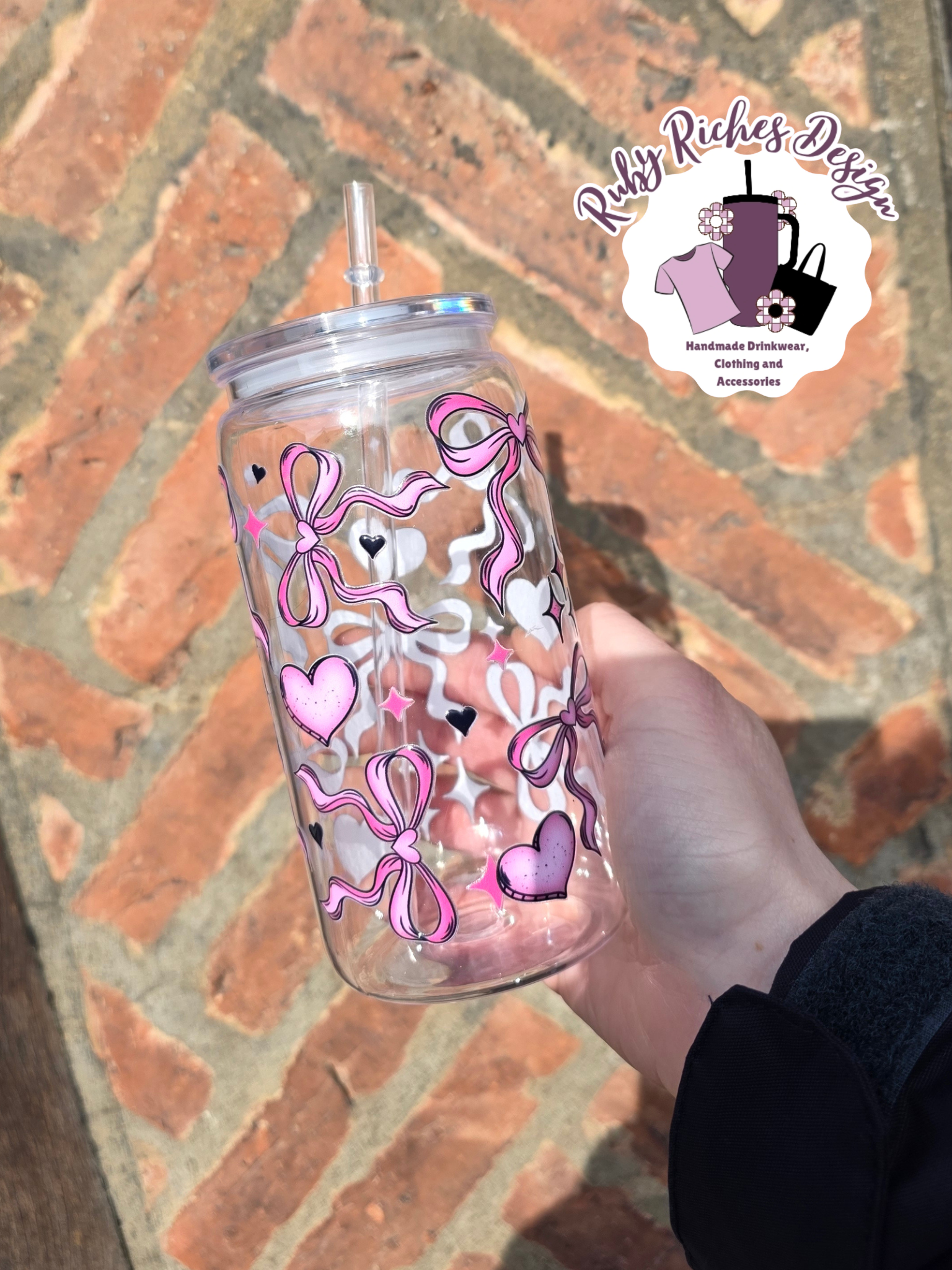 Hears & Bows 16oz plastic tumbler