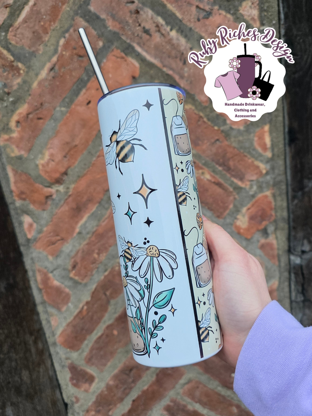 Honey Tea Bee 20oz Double Wall Insualted Metal Tumbler