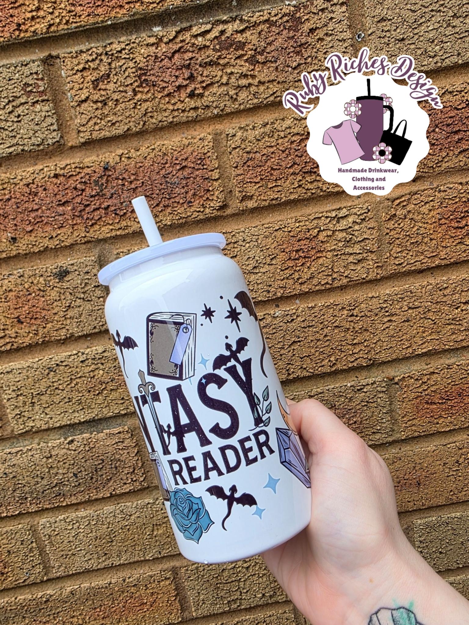 Fantasy Book Theme 16oz Double Wall Insulated Metal Tumbler