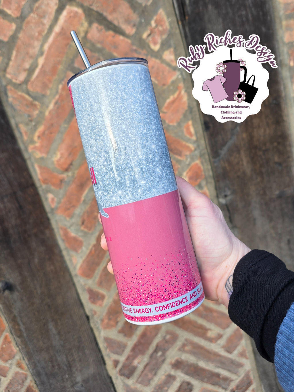 Redbull Pink Bad B*tch Energy Double Wall Insulated Metal Tumbler