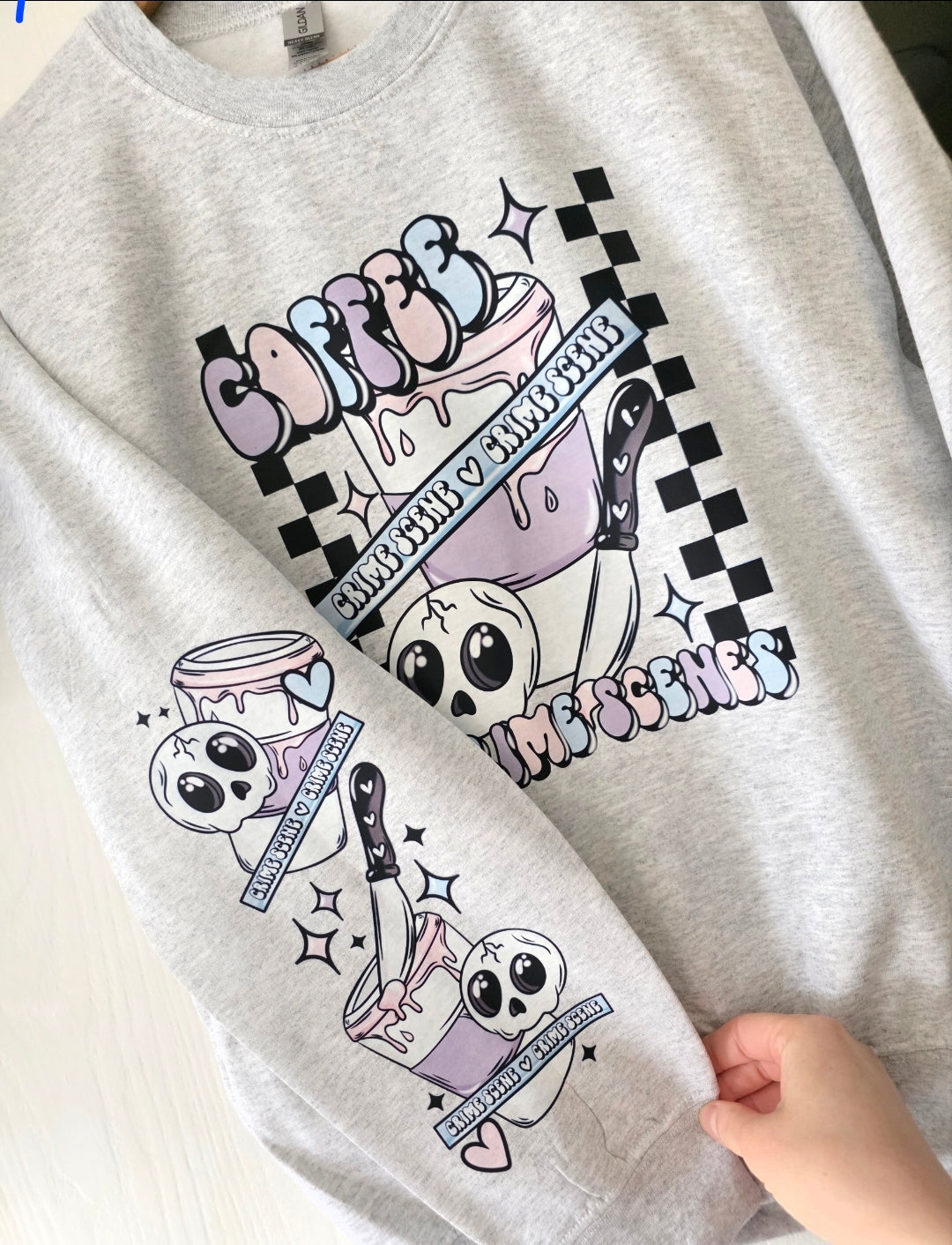 Coffee And CrimeScenes Design Sweatshirt