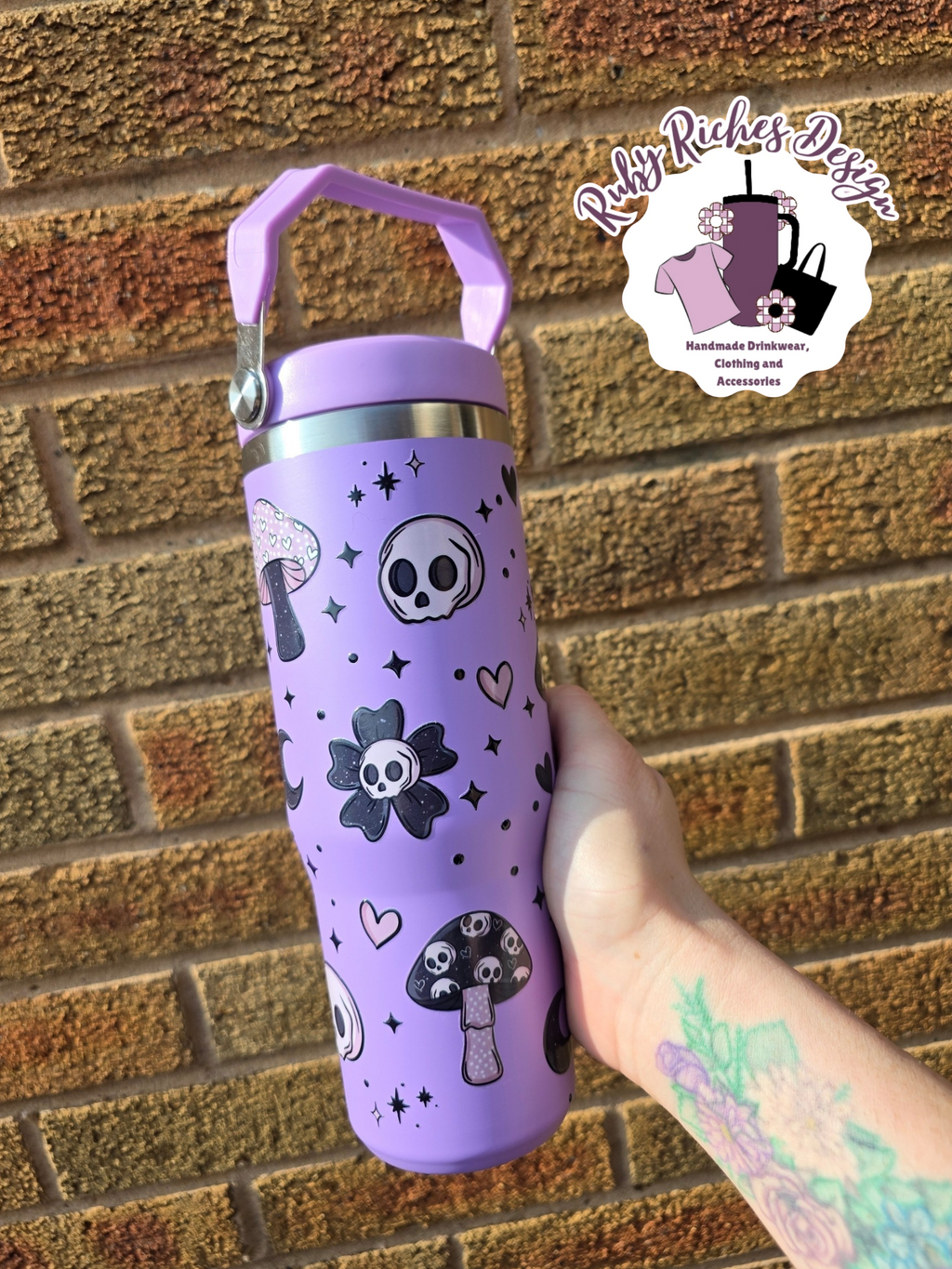 Spooky Shrooms 30oz Flip Lid Metal Tumbler