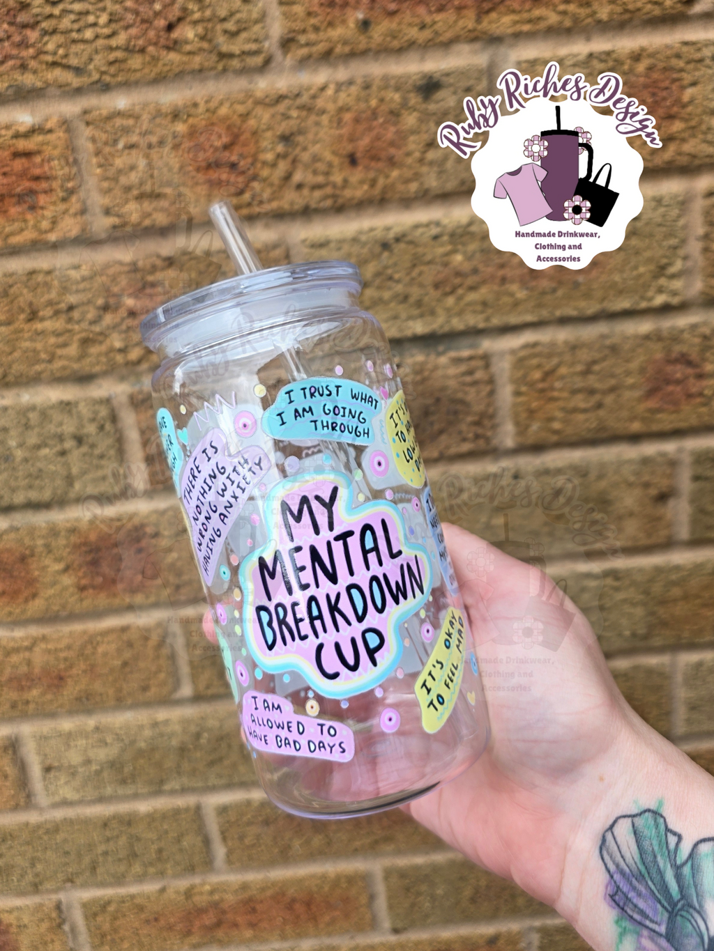 Mental Breakdown Plastic 16oz Vaccum Lid Tumbler