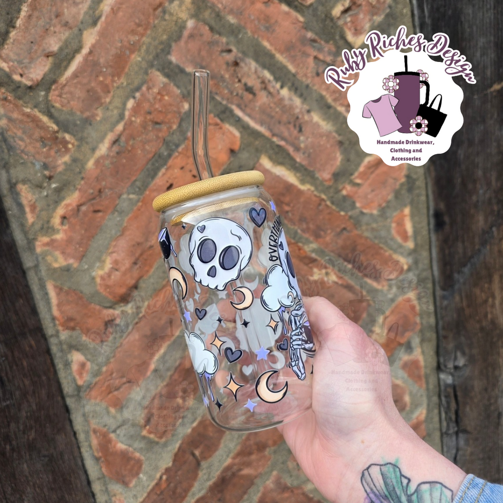 Overthinker 16oz Glass Tumbler