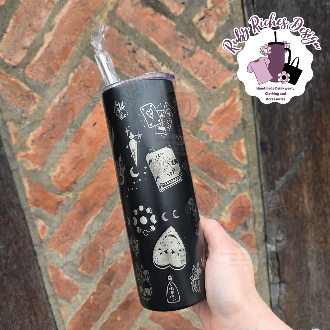 Witchy Theme Engraved 20oz Double Wall Insulated Metal Tumbler