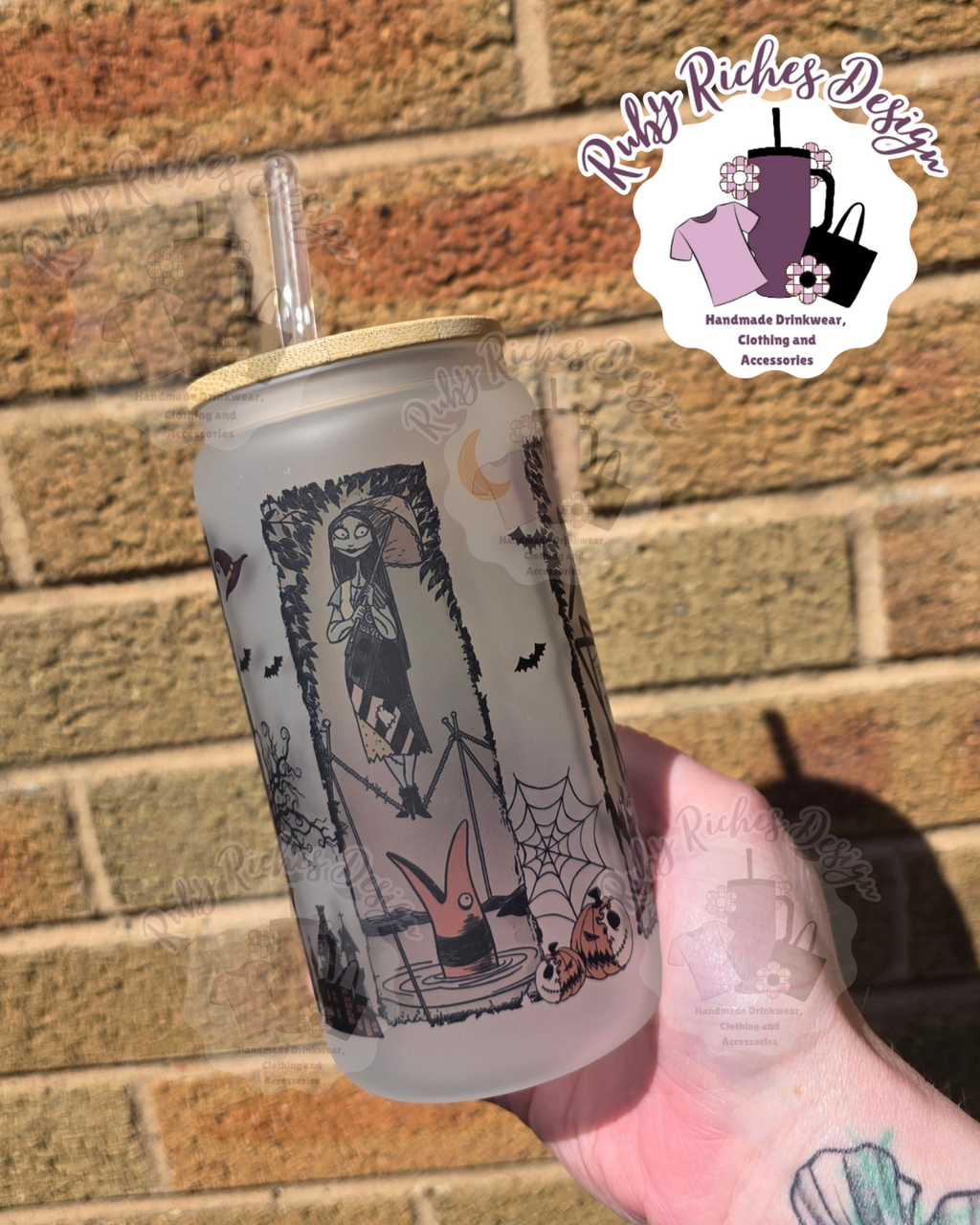 Nightmare Frosted Glass Tumbler