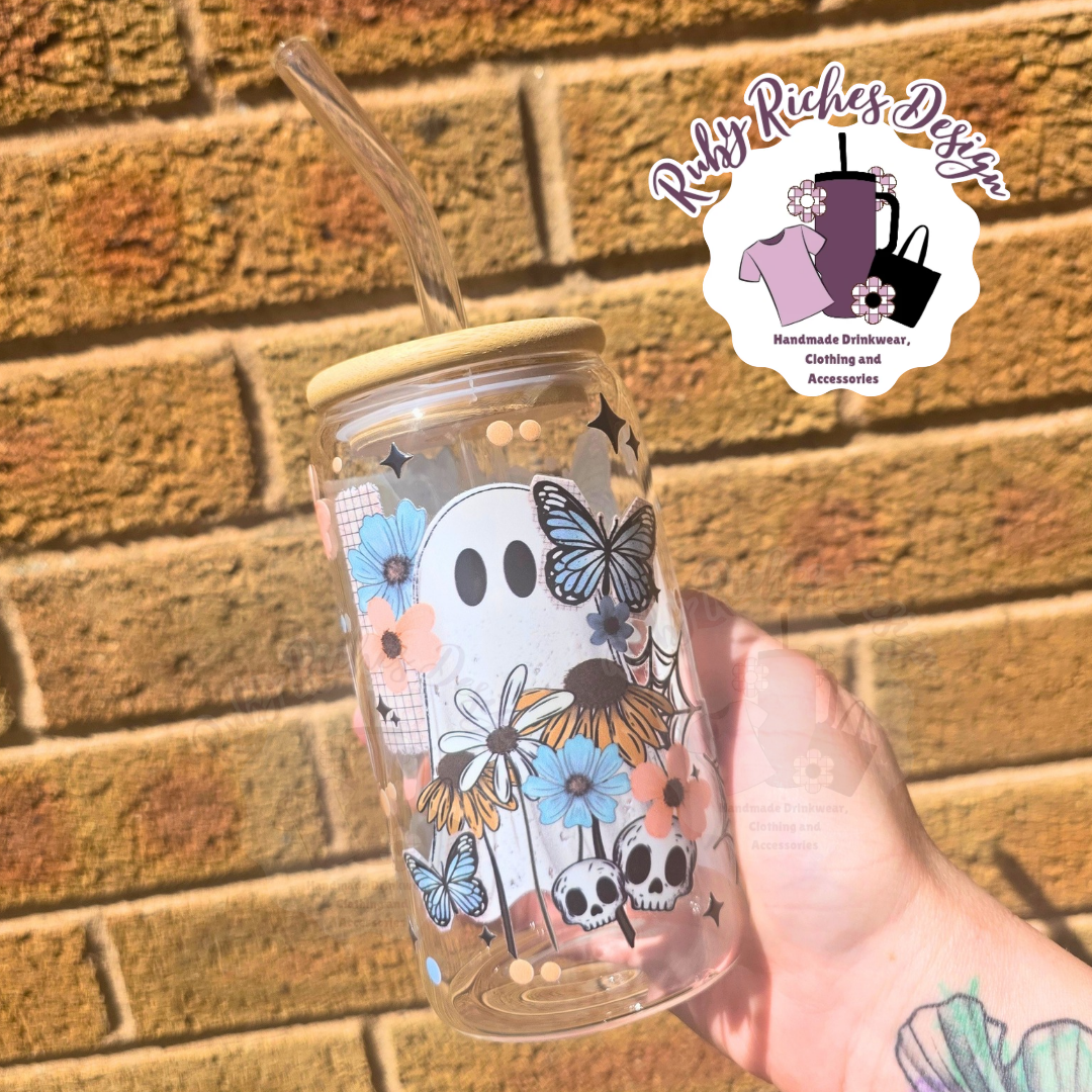 Spring Ghostie Glass Tumbler