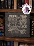 Fourth Wing Bookish Slate coaster