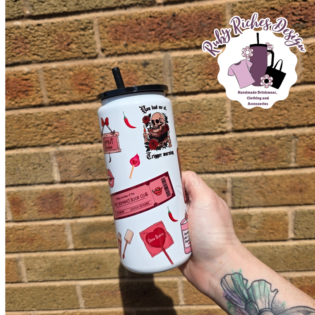 Romance Smutty Book Club 16oz Skinny Metal Tumbler With Double Wall Insulation