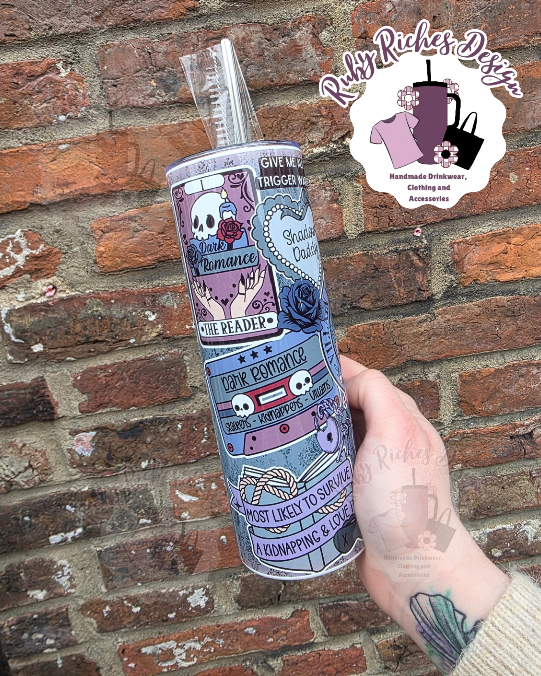Villan Lovers Book Club 20oz Double Wall Insulated Metal Tumbler