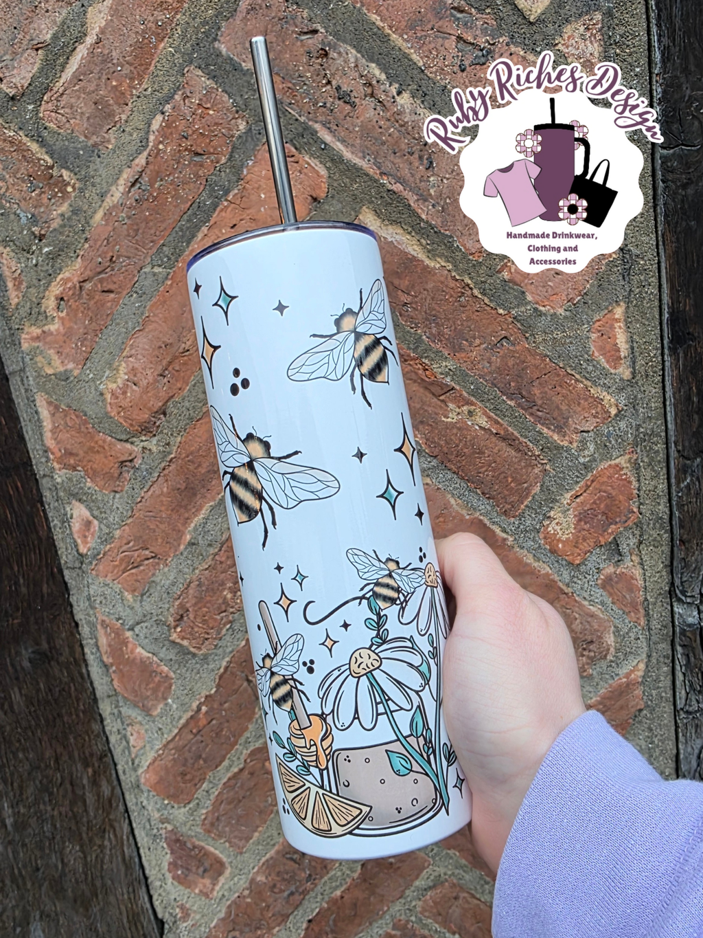 Honey Tea Bee 20oz Double Wall Insualted Metal Tumbler