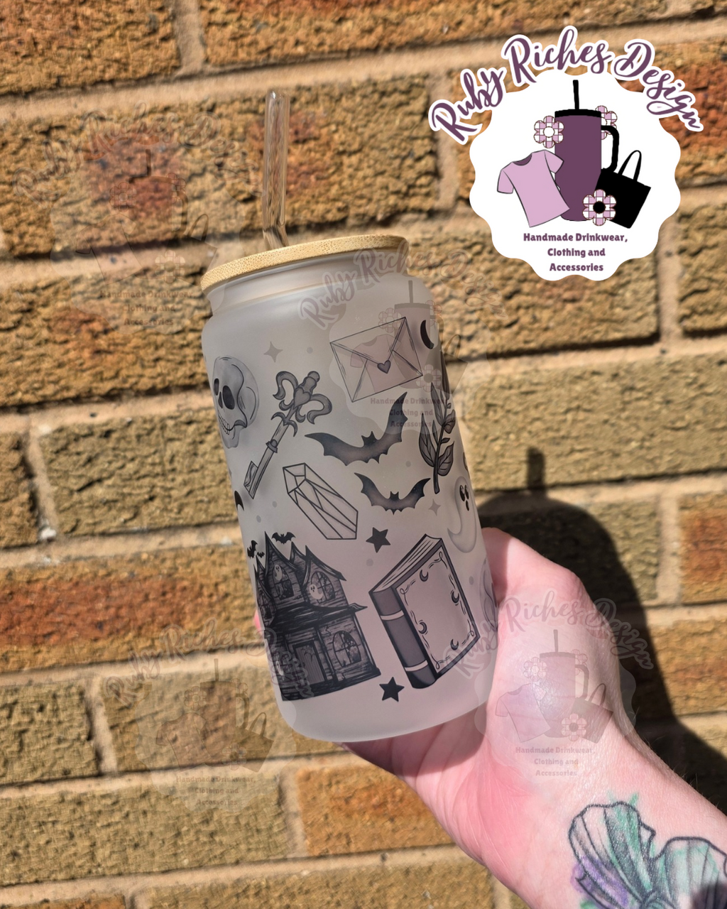 Spooky House Frosted Glass Tumbler
