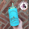 Teal Gold Plated Engraved Velaris Metal Tumbler