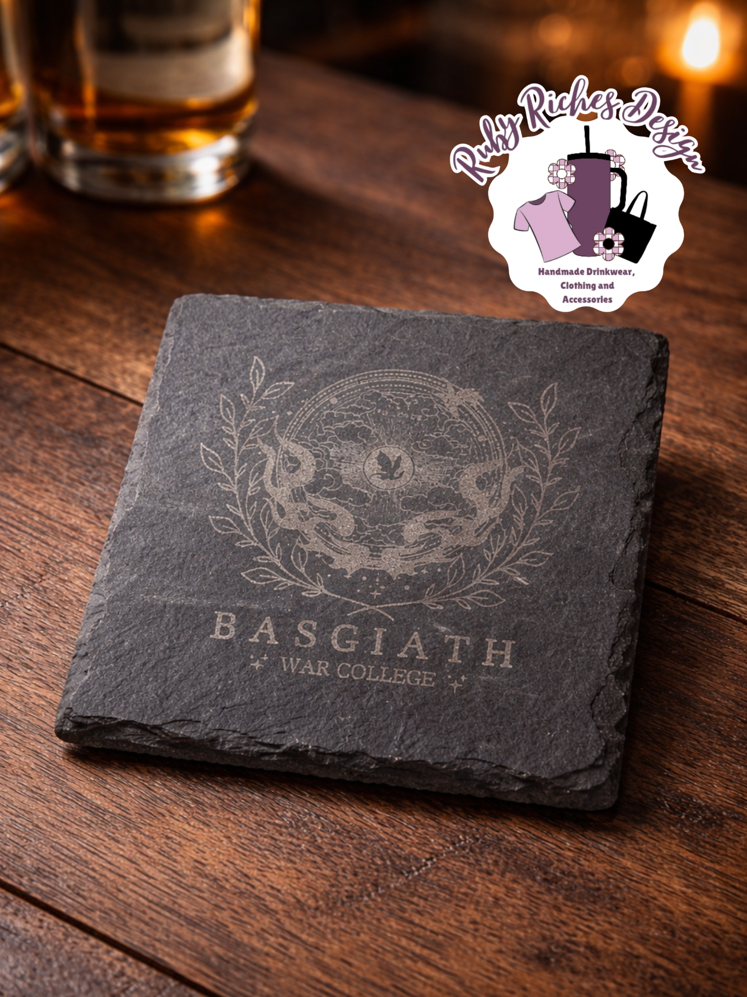 Basgiath War College Bookish Slate Coaster