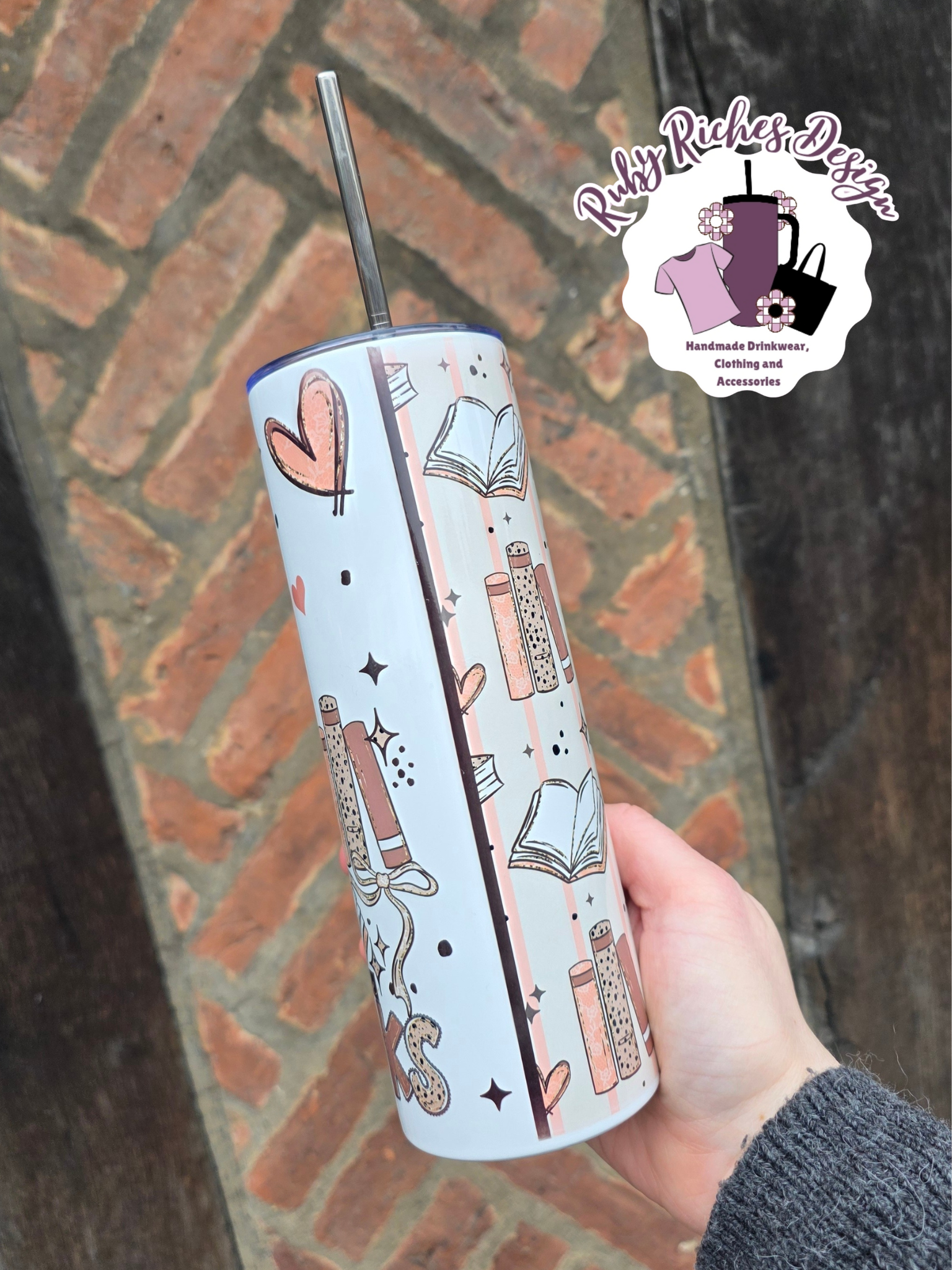 Read More Books 20oz Double Wall Insulated Metal Tumbler