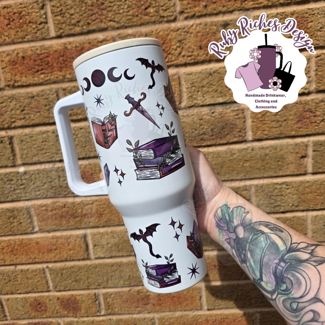 Dragon Book Theme 40oz Double Wall Metal Tumbler