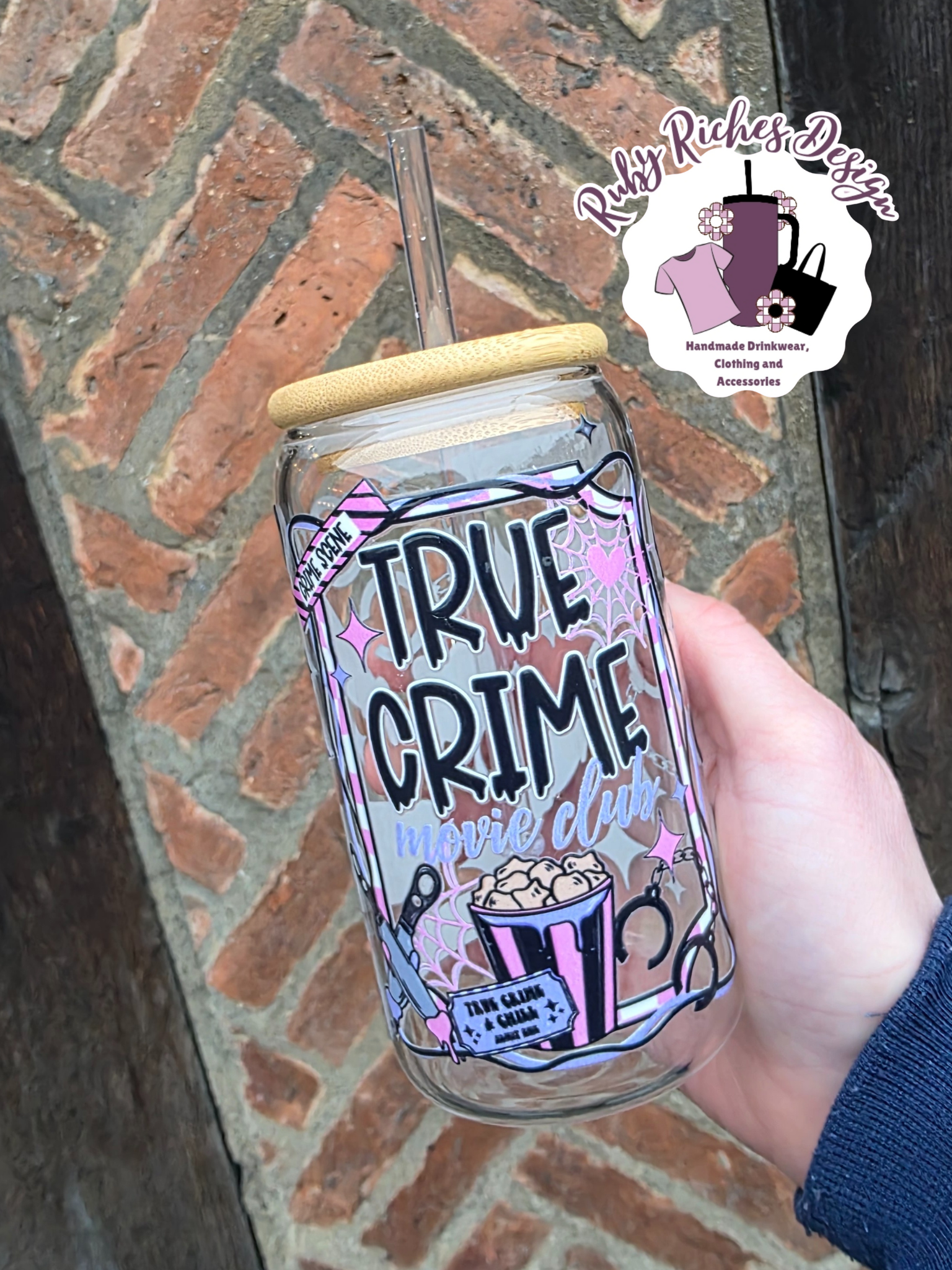 True Crime Addict Glass Tumbler
