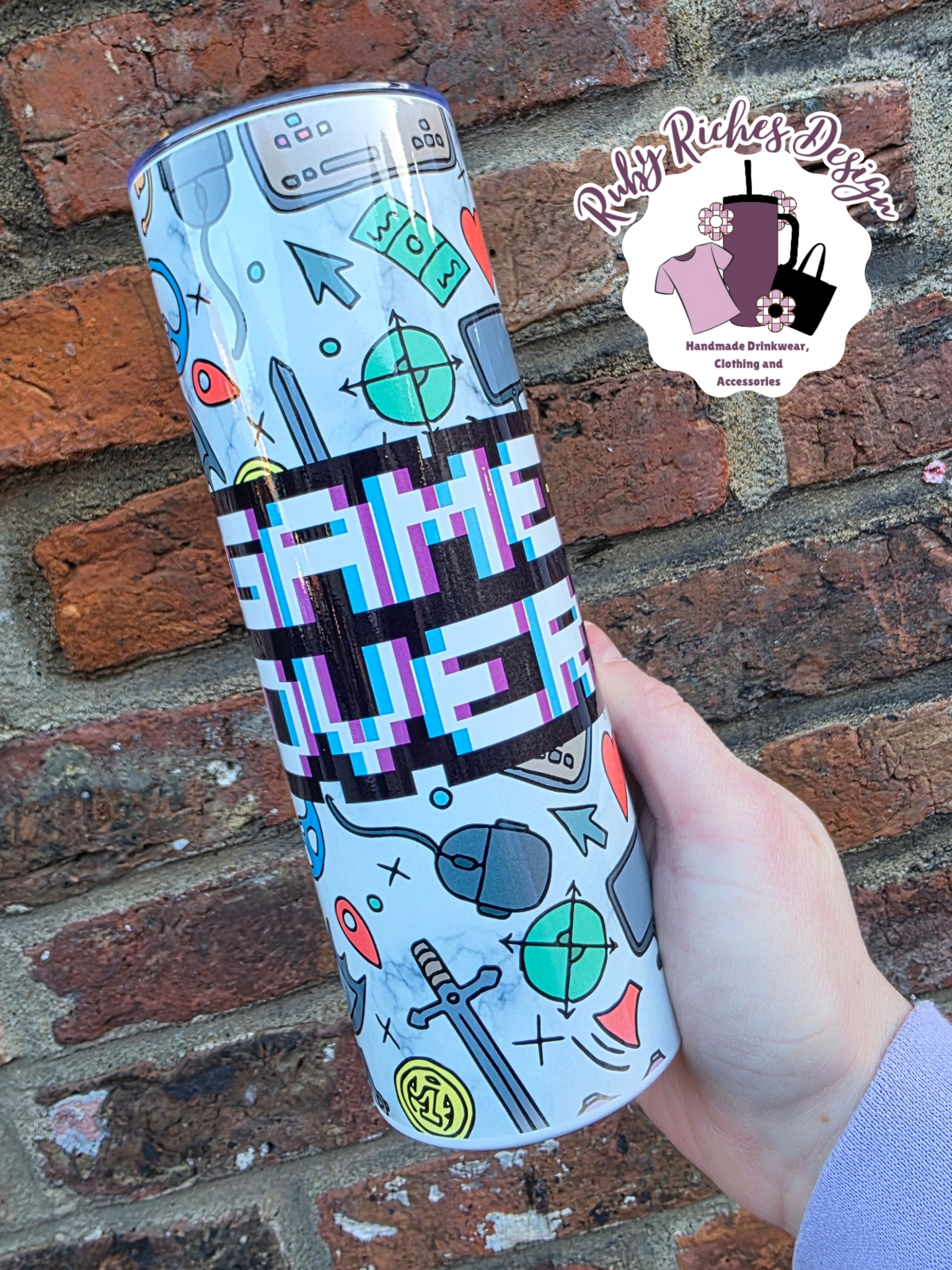 Game Over Double Wall Insulated Metal Tumbler