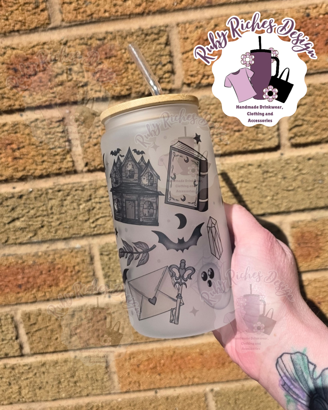 Spooky House Frosted Glass Tumbler