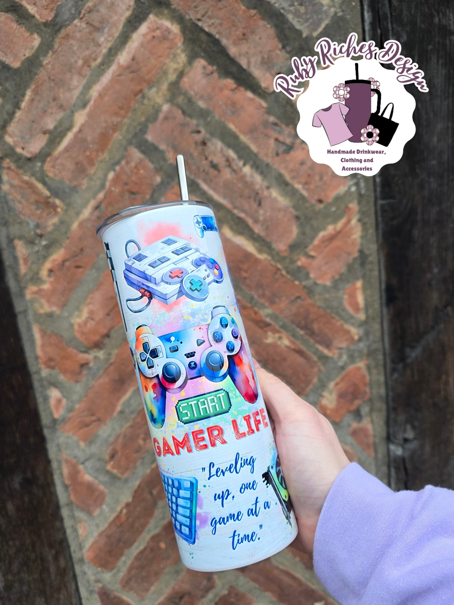 Gamer Fuel 20oz Double Wall Insulated Metal Tumbler