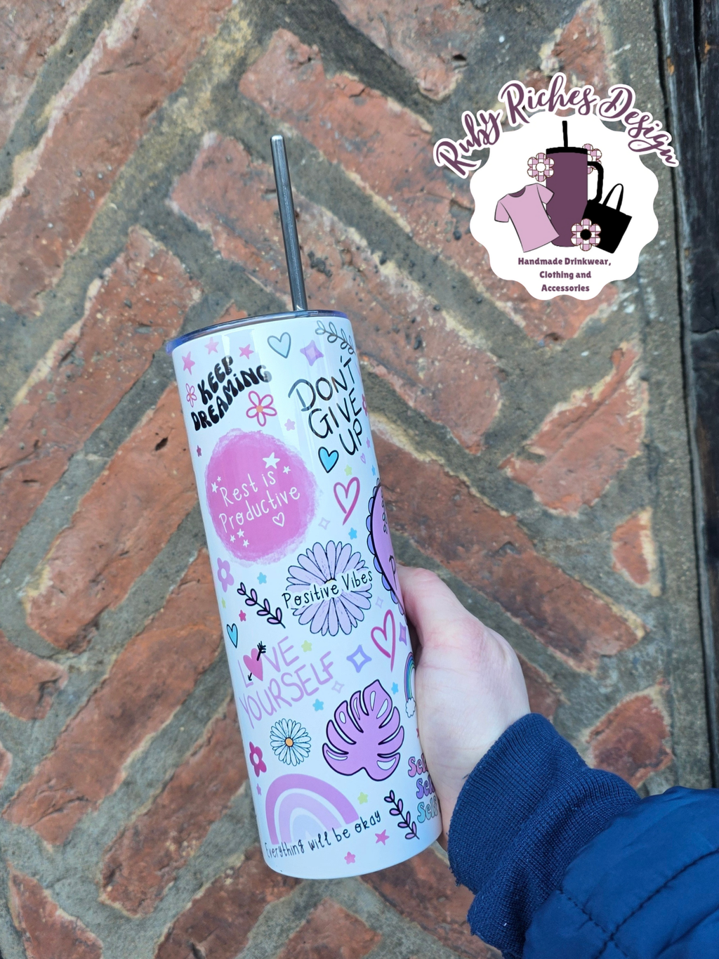 Cup Of Positivity 20oz Double Wall Insulated Metal Tumbler