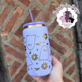 Purple Gold Plated Ghostie Engraved Metal Tumbler