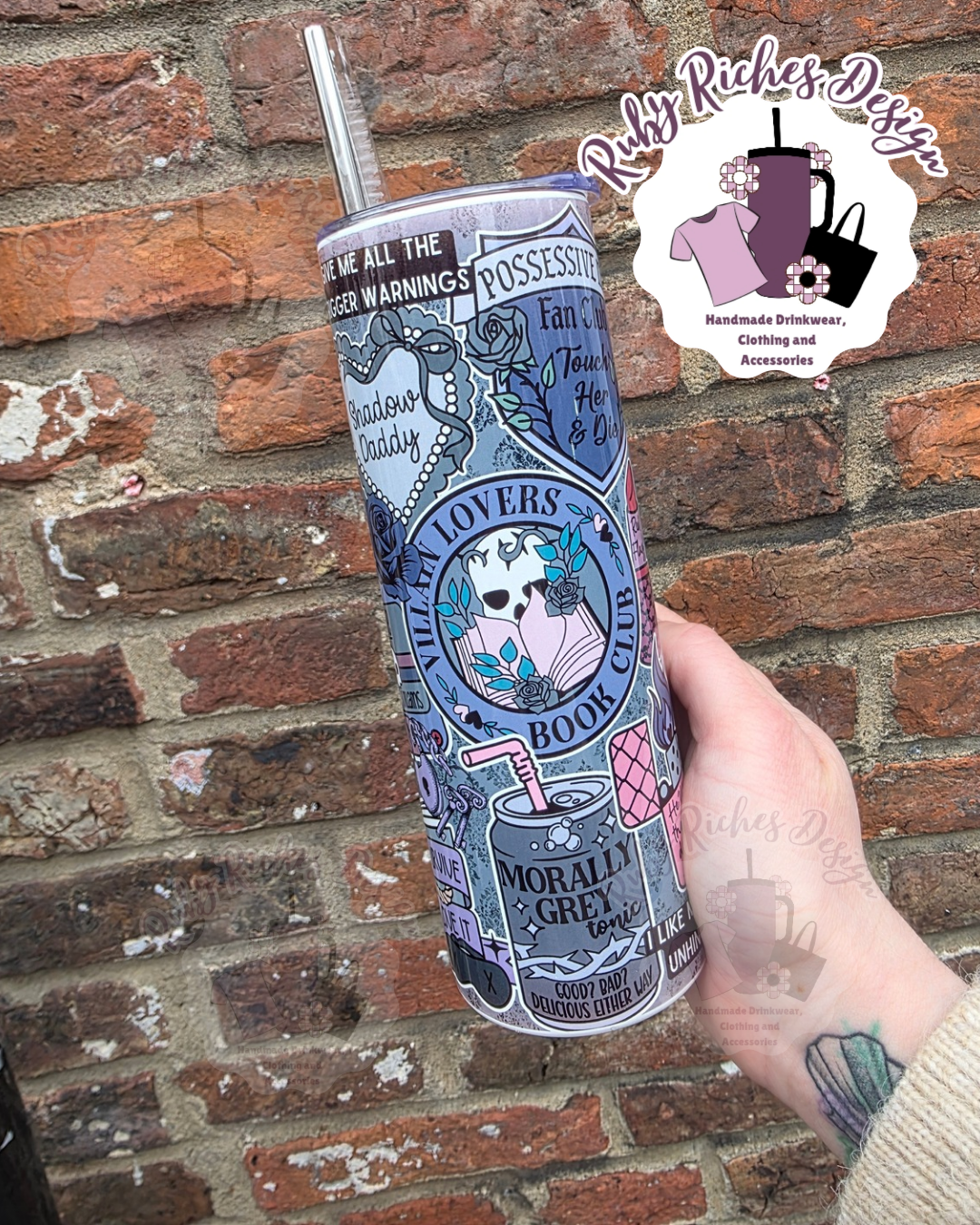 Villan Lovers Book Club 20oz Double Wall Insulated Metal Tumbler