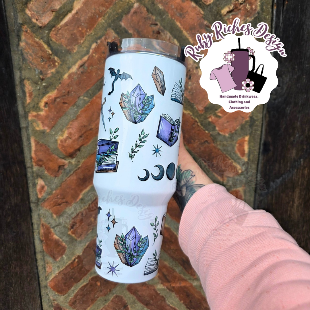 Dragon Fantasy Bookish Theme 40oz Metal Tumbler