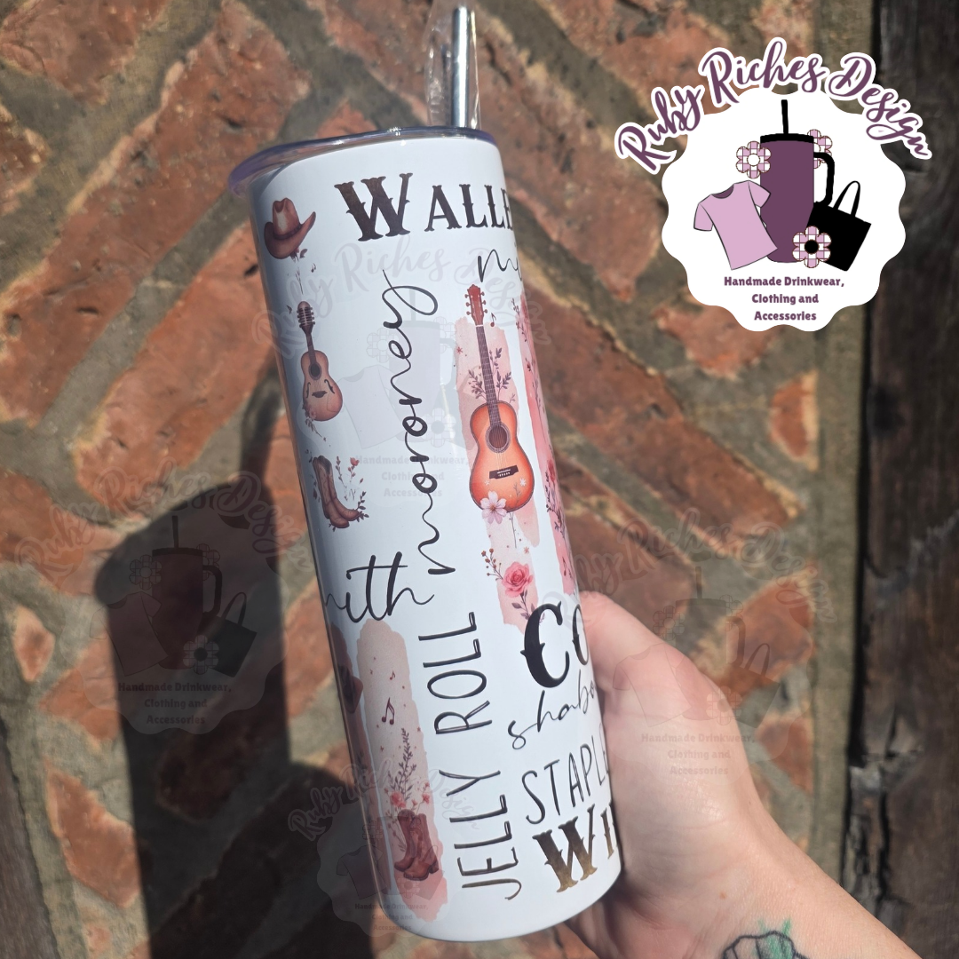 Country And Western Music Theme 20oz double wall insulation tumbler