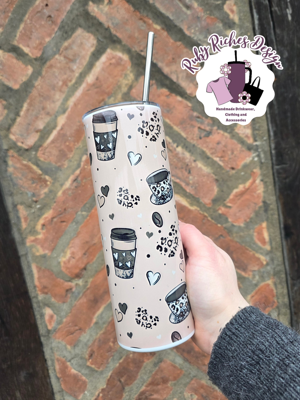 Leapord Print Coffee Design 20oz Metal Tumbler