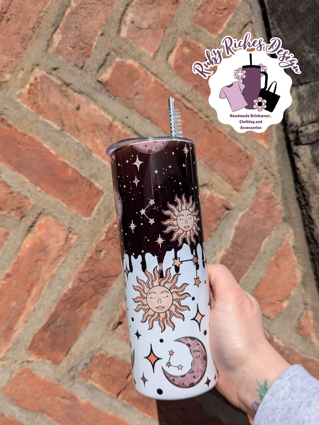 Celestial Sun And Moon 20oz Double Wall Insulated Metal Tumbler