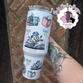 Bookish Bows 40oz Double Wall Insulated Metal Tumbler with plastic straw