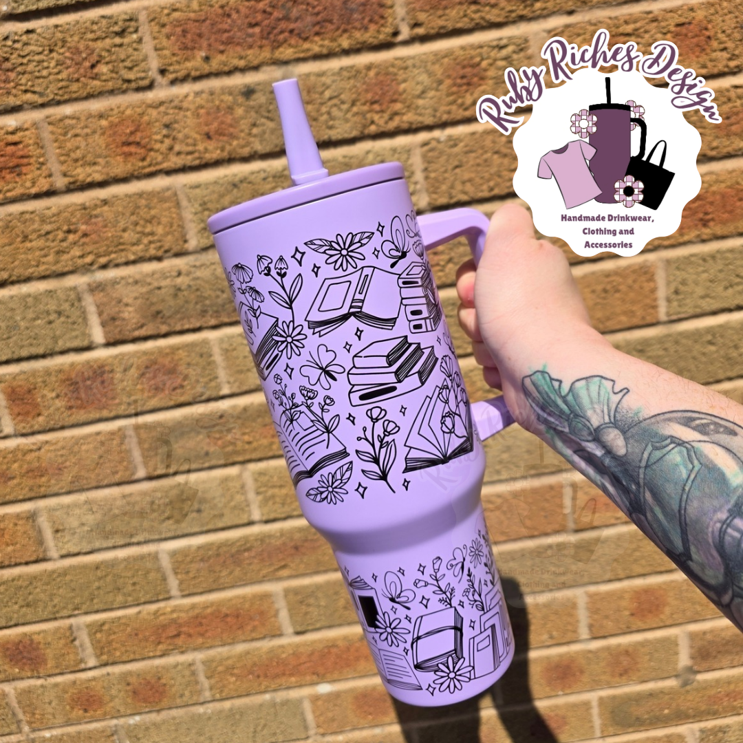Sorry Im All Booked Up, Flip Lid 40oz Double Wall Insulated Metal Tumbler