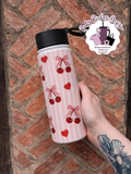 Cherry Bows Flip Lid Handle Bottle